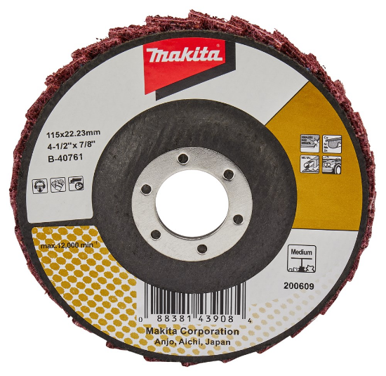 Afbeeldingen van Makita Lamellen conditioneringschijf B-40761 - Ø115mm - Medium korrel 