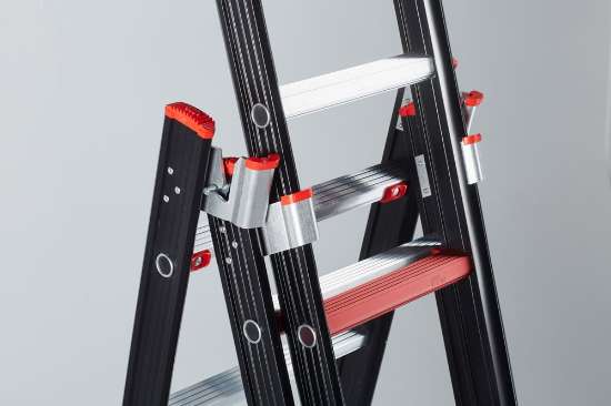 Afbeeldingen van Aluminium kokerladder (gecoat) - 3-delig reform