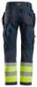 Afbeeldingen van Snickers FlexiWork werkbroek klasse 1 6931-9566 - maat 256 - donker blauw/high-visibillity geel