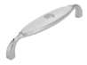 Afbeeldingen van Siro Meubelgreep metaal - boorafstand 128mm/L 138mm/H 27mm/B 23mm chroom glanzend/wit 