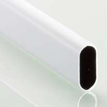 Afbeeldingen van Hettich Ovale kastbuis met witte poedercoating, 3000 mm