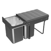 Afbeeldingen van Hettich Bin.it Duo II - 400 Inbouw-afvalemmer, 345 x 490, roestvrij staal, antraciet