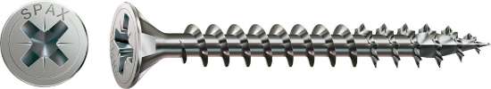 Afbeeldingen van Spax 6.0x40 PZ3 spaanplaatschroef - platkop - RVS A2