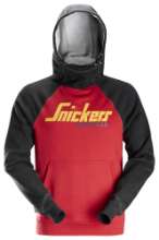 Afbeeldingen van Snickers logo hoodie 2889-1604, Maat L, chili rood/zwart