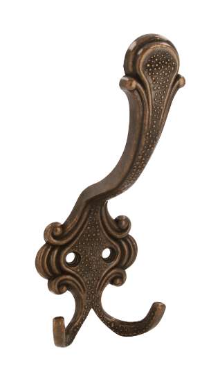 Afbeeldingen van Siro Kapstokhaak metaal - boorafstand 19mm/L 148mm/H 68mm/B 58mm antiek messing 