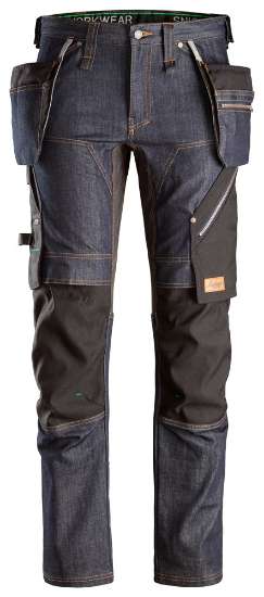 Afbeeldingen van FlexiWork Denim Werkbroek+ met Holsterzakken