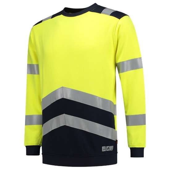 Afbeeldingen van Tricorp sweater Multinorm bicolor 303002 Geel/Ink L