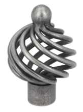Afbeeldingen van Siro Meubelknop metaal - L 34mm/H 53mm/B 34mm - antiek tin 
