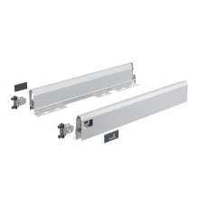 Afbeeldingen van Hettich ArciTech Schuif- / frontlade, setverpakking, ladezijwand hoogte 94 x NL 270 mm, zilver, links en rechts