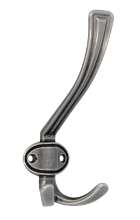 Afbeeldingen van Siro Kapstokhaak metaal - boorafstand 32mm/L 158mm/H 76mm/B 67mm - antiek ijzer 