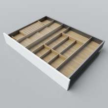 Afbeeldingen van Blum Bestekindeling voor kruidenpotjes Legrabox - corpusbreedte 850-1050 diepte 650mm - fineer eiken/aluminium OL.EA6590S3BEST