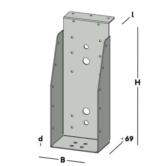 Afbeeldingen van GB Balkdrager GBS-KL 96x246 1,5 Sendzimir Verzinkt
