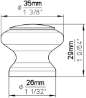 Afbeeldingen van Siro Meubelknop hout - L 35mm/H 29mm/B 35mm grenen gelakt 