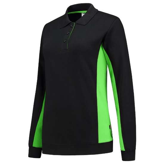 Afbeeldingen van Tricorp polosweater 302002 - maat 4XL - zwart/limoengroen 