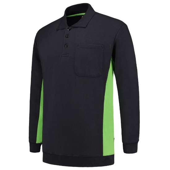 Afbeeldingen van Tricorp polosweater 302001 - maat 8XL - marineblauw/limoengroen 