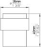 Afbeeldingen van Siro Deurstop metaal - L 35mm/H 40mm/B 35mm - RVS/zwart 