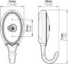 Afbeeldingen van Siro Kapstokhaak metaal - boorafstand 24mm/L 77mm/H 29mm/B 34mm chroom glanzend/wit 
