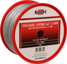 Afbeeldingen van Kelfort Staalkabel - 3-5mm 100 meter - 6x7 vlechtvorm gegalvaniseerd met Pvc coating 