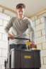 Afbeeldingen van Stanley open gereedschapsbak FatMax PRO-STACK - 26.5 liter - inklapbare handgreep