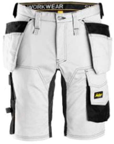 Afbeeldingen van Snickers Allround stretch korte broek 6141-0904, Maat 44, wit/zwart