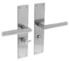 Afbeeldingen van INTERSTEEL Deurkruk recht Hoek 90° ø19mm met schild 250x55x2mm rvs geborsteld 0583