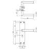 Afbeeldingen van INTERSTEEL Deurkruk recht Hoek 90° ø19mm met schild 250x55x2mm rvs geborsteld 0583