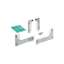 Afbeeldingen van Hettich SlideLine M Uitbreidingsset voor gelijmde glazen deuren met demping, Minimale deurbreedte mm: 450
