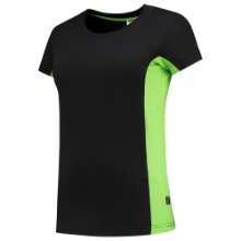 Afbeeldingen van Tricorp T-Shirt bicolor dames 102003 Zwart Lime Melange