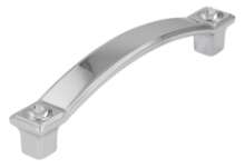 Afbeeldingen van Siro Meubelgreep metaal - boorafstand 96mm/L 110mm/H 22mm/B 14mm chroom glanzend/ transparant 