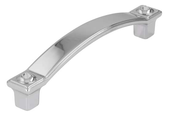 Afbeeldingen van Siro Meubelgreep metaal - boorafstand 96mm/L 110mm/H 22mm/B 14mm chroom glanzend/ transparant 