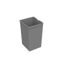 Afbeeldingen van Hettich Emmer 15 l, kunststof, grijs, B x T x H 208 x 223 x 352 mm, voor afvalsysteem Bin.it Duo II