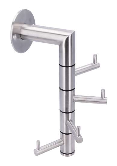 Afbeeldingen van Siro hakenrek klein metaal - boorafstand 46mm/L 210mm/H 123mm/B 60mm RVS 