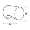 Afbeeldingen van Hermeta Cilinderknop 20X23mm M4 3731-11E 