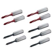 Afbeeldingen van Hettich Borenset voor wisselbooraandrijving, 9 assen voor BlueMax Mini Modular Plus, BlueMax Mini Modular (5 x ø 5 mm rechts, 4 x ø 5 mm links)