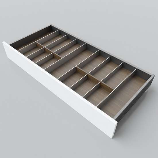 Afbeeldingen van Blum Bestekindeling Legrabox - corpusbreedte 950-1200 diepte 450mm - notenhout/aluminium OL.NA4510S1BEST