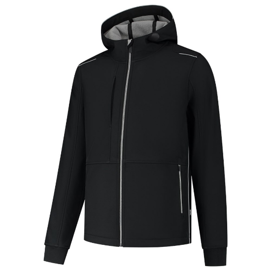 Afbeeldingen van Tricorp softshell met capuchon Accent - maat 4XL - zwart/grijs  