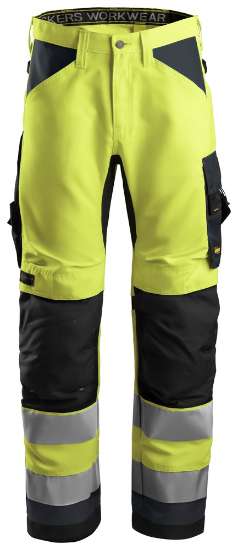 Afbeeldingen van Snickers werkbroek 6331-5558 maat 254 high visibility geel