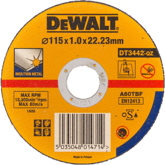 Afbeeldingen van DeWALT Doorslijpschijven recht, inox DT3442