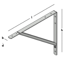 Afbeeldingen van GB Plankdrager demontabel 325x400 25x5/15x15x2 Elektrolytisch Verzinkt