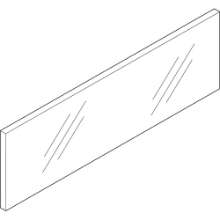 Afbeeldingen van Blum Frontstuk glas laag Legrabox C - 183x70x10 ongehard corpusbreedte 300 - helder diamant ZE7V183G   GLAS