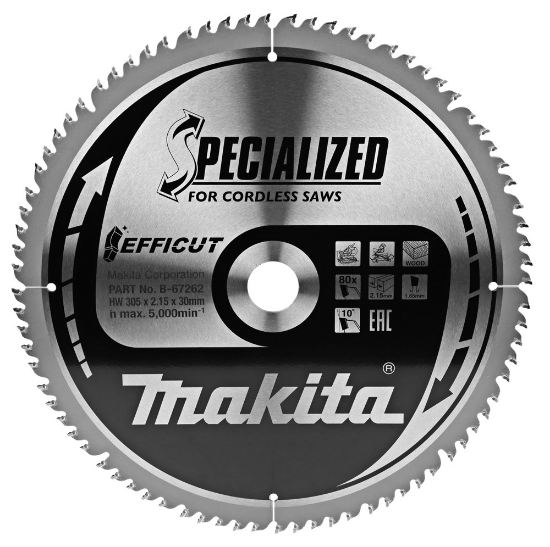 Afbeeldingen van Makita zaagblad efficut - 305x30x2,15mm 80 Tands 