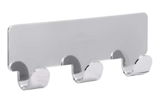 Afbeeldingen van Siro Haakstrip metaal - zelfklevend L 114mm/H 16mm/B 41mm chroom glanzend 