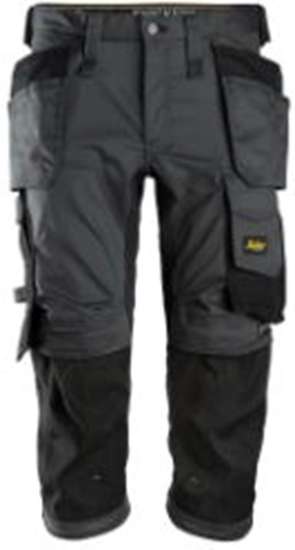 Afbeeldingen van Snickers Allround stretch pirate broek 6142-5804, Maat 112, staal grijs/zwart