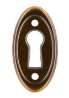 Afbeeldingen van Siro Sierschild metaal - boorafstand 22mm/L 37mm/H 3mm/B 19mm antiek messing 