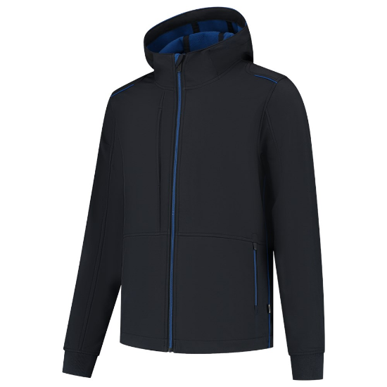 Afbeeldingen van Tricorp softshell met capuchon Accent - maat L - navy/royalblue  
