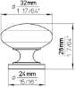 Afbeeldingen van Siro Meubelknop metaal - L 32mm/H 28mm/B 32mm - chroom glanzend 