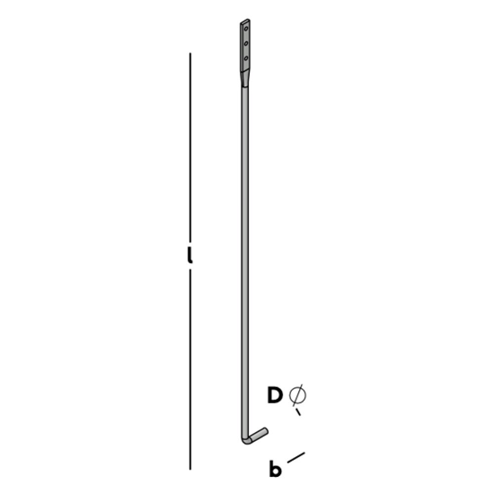 Afbeeldingen van GB Opwaaianker 800mm Ø=10mm Verzinkt Draad