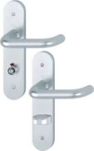 Afbeeldingen van Hoppe Binnendeurgarnituur aluminium op schild Paris 138L/3056RF-3 - Rechts - F1