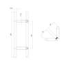 Afbeeldingen van INTERSTEEL Deurgrepen per paar T-schuin 600x90x30 HoH 400 rvs 4329