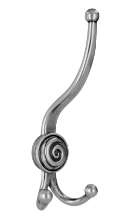 Afbeeldingen van Siro Kapstokhaak metaal - boorafstand 23mm/L 188mm/H 78mm/B 72mm - antiek zilver 